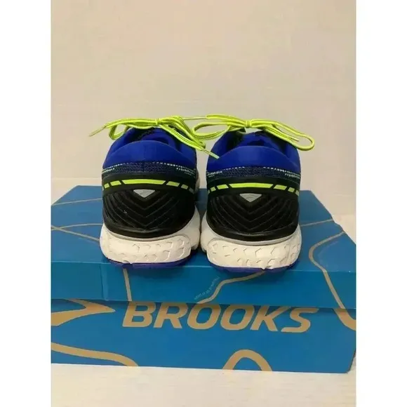 -646 Brooks Ghost 11, Blue/Yellow, Running Shoes-US 12 Mens