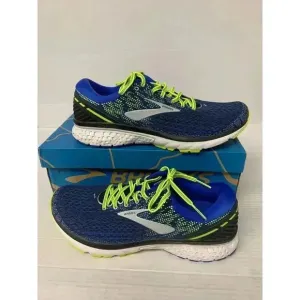 -646 Brooks Ghost 11, Blue/Yellow, Running Shoes-US 12 Mens