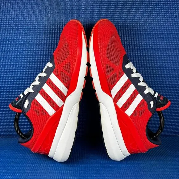 🔴 ADIDAS CLOUDFOAM FLOW Men`s Size 10 Red Blue Athletic Running Shoes AQ1316