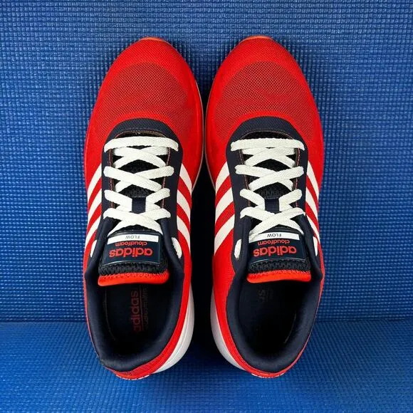 🔴 ADIDAS CLOUDFOAM FLOW Men`s Size 10 Red Blue Athletic Running Shoes AQ1316