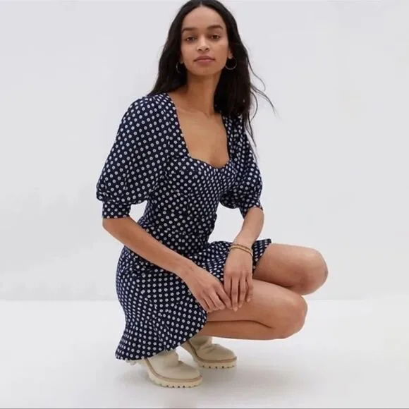 - Anthropologie - Hutch Jenessa Floral Polka Dot Mini Dress