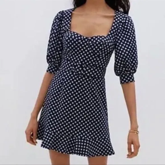 - Anthropologie - Hutch Jenessa Floral Polka Dot Mini Dress