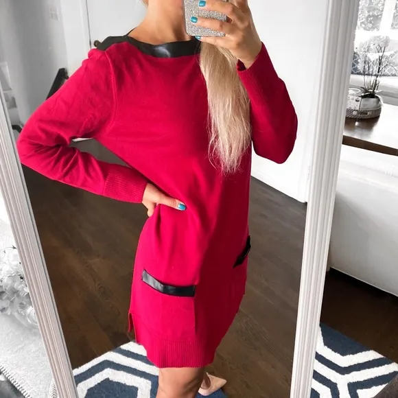 ❤️ EIGHT EIGHT EIGHT CARMINE DARK RED KNIT DRESS!