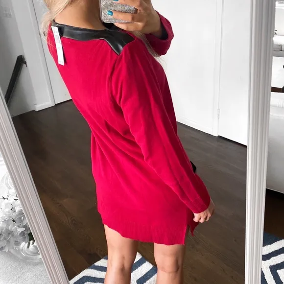 ❤️ EIGHT EIGHT EIGHT CARMINE DARK RED KNIT DRESS!