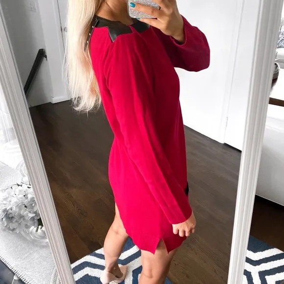 ❤️ EIGHT EIGHT EIGHT CARMINE DARK RED KNIT DRESS!