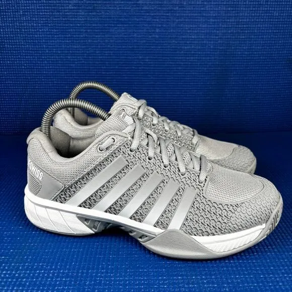🔴 KSWISS EXPRESS LIGHT Women`s Size 7 Grey White Pickleball Shoes 96563-072-M