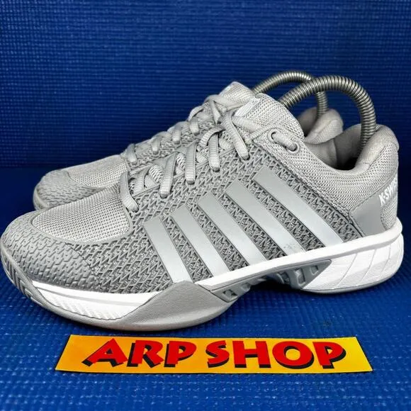 🔴 KSWISS EXPRESS LIGHT Women`s Size 7 Grey White Pickleball Shoes 96563-072-M