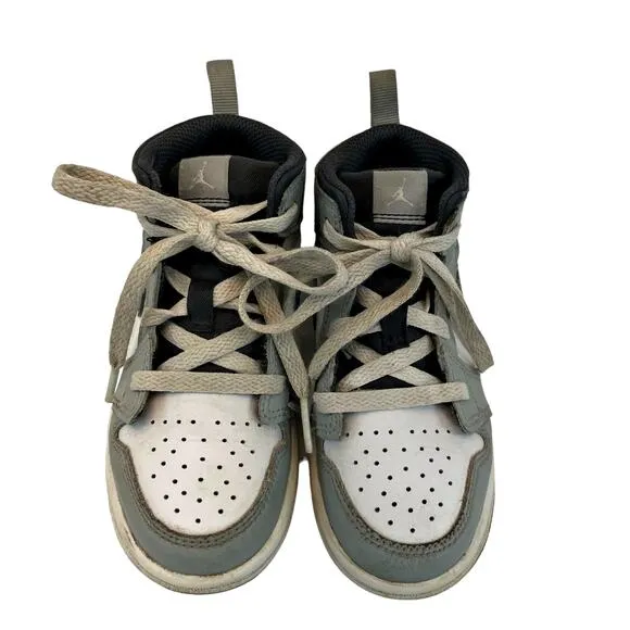 2021 Nike Air Jordan 1 Mid Light Smoke Grey White (640735-078) Toddler Size 9C