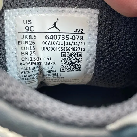 2021 Nike Air Jordan 1 Mid Light Smoke Grey White (640735-078) Toddler Size 9C