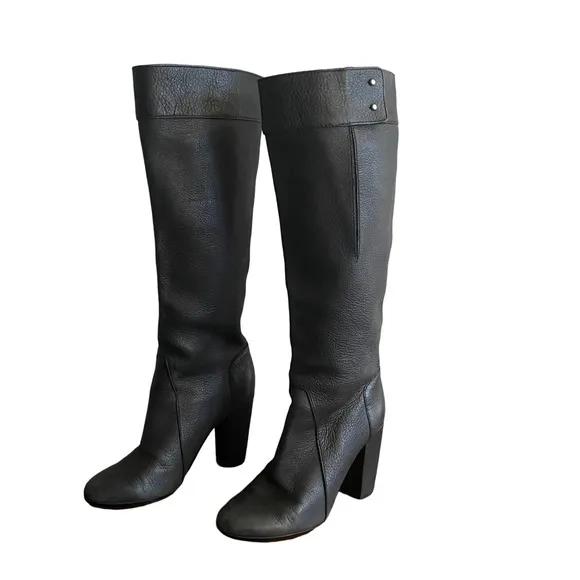 3.1 Phillip Lim Moss Tall Black Knee High Heeled Boots SZ 37