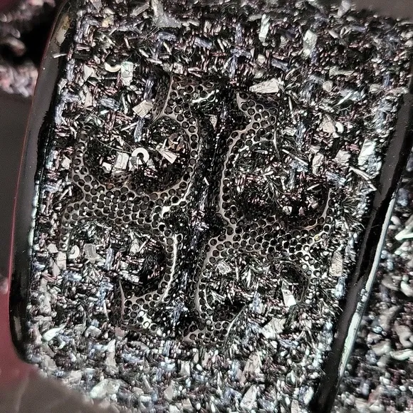 $328 Tory Burch Eleanor Pave Slide Sparkle Jacquard Slip-On Sandals 8