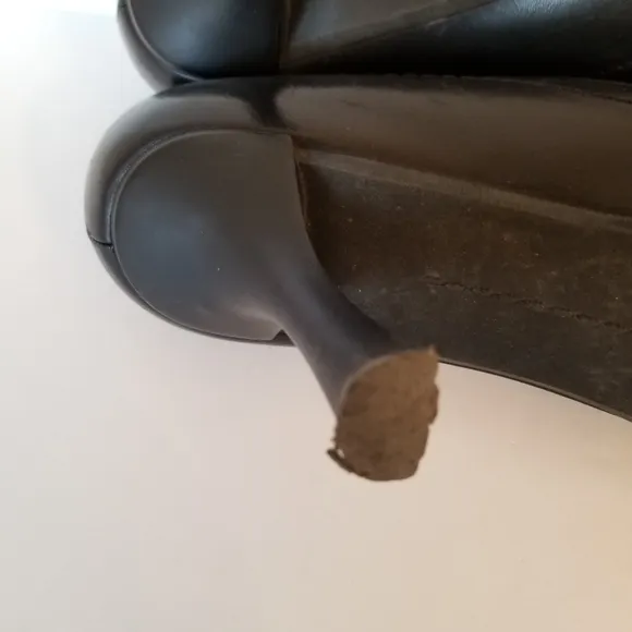 #4054 Stuart Weitzman Black Leather Global 3&quot; Hells Elegant Day-to-Night shoes 7