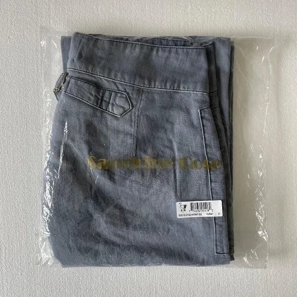 #41 SANDRINE ROSE by Free People French Worker Wide Leg Size 31 Light Wash Jeans