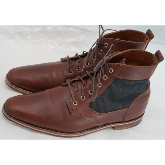 $499.00 HELM Boots Men's Lace-up Leather Brown MADE IN USA - Size 10