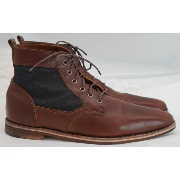 $499.00 HELM Boots Men's Lace-up Leather Brown MADE IN USA - Size 10