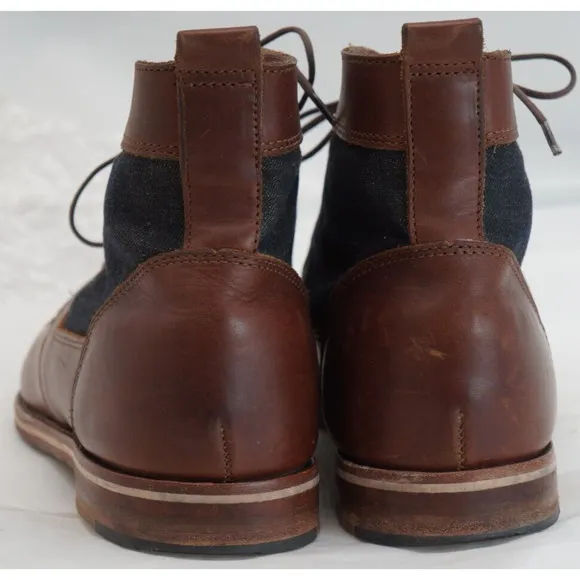 $499.00 HELM Boots Men's Lace-up Leather Brown MADE IN USA - Size 10