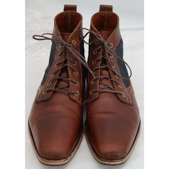 $499.00 HELM Boots Men's Lace-up Leather Brown MADE IN USA - Size 10