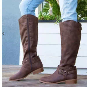 6, Brown Western Buckle Boot