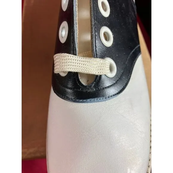 6.5 B NOS New 40s 50s Black White Saddle Shoes Oxford Sock Hop Swing Lindy