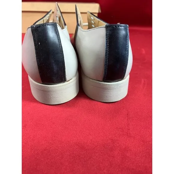 6.5 B NOS New 40s 50s Black White Saddle Shoes Oxford Sock Hop Swing Lindy