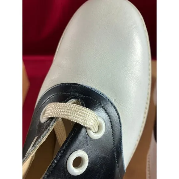 6.5 B NOS New 40s 50s Black White Saddle Shoes Oxford Sock Hop Swing Lindy