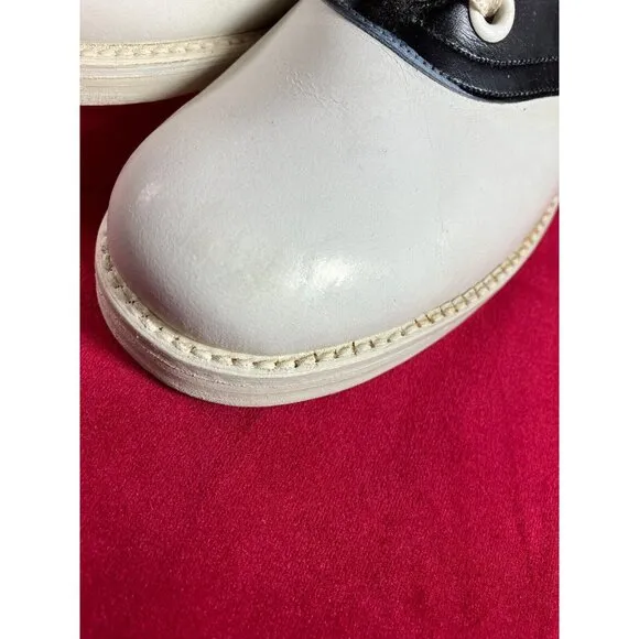 6.5 B NOS New 40s 50s Black White Saddle Shoes Oxford Sock Hop Swing Lindy