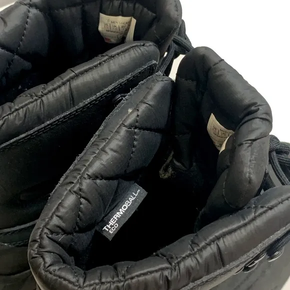 8.5 / The north face thermoball boots mens Black Lace-Up Winter Boots waterproof