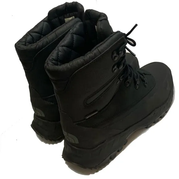 8.5 / The north face thermoball boots mens Black Lace-Up Winter Boots waterproof