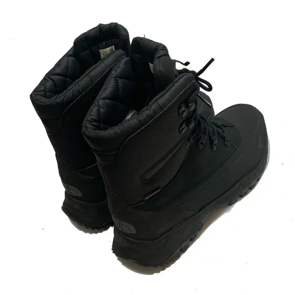 8.5 / The north face thermoball boots mens Black Lace-Up Winter Boots waterproof