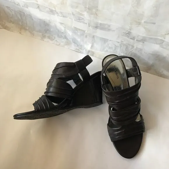 A8). Style &amp; Co Open Toes Wedges Dark Chocolate 5.5M