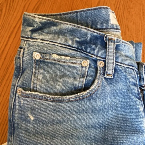 Abercrombie &amp; Fitch 90s Ultra High Rise Straight Jeans Criss Cross Buttons