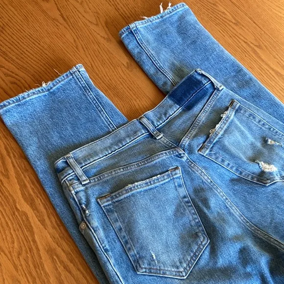 Abercrombie &amp; Fitch 90s Ultra High Rise Straight Jeans Criss Cross Buttons