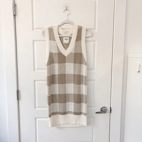 Abercrombie &amp; Fitch Sweater Vest Mini Dress Check