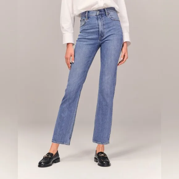 Abercrombie &amp; Fitch The Ankle Straight Ultra High Rise Plus Size 35/20 NWT