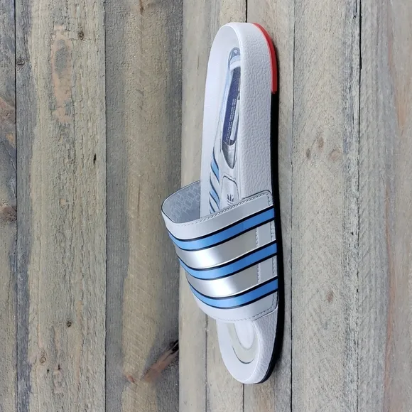 adidas adilette Premium Men's Slides Sandals Grey/Blue/Red