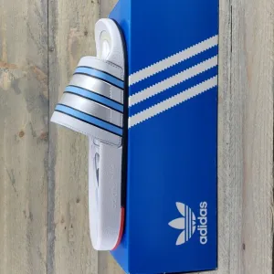 adidas adilette Premium Men's Slides Sandals Grey/Blue/Red