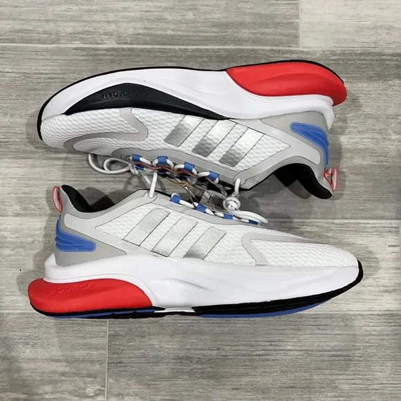Adidas AlphaBounce   White Silver Red Blue Running Shoes HP6139 Men Size‎ 10 NEW