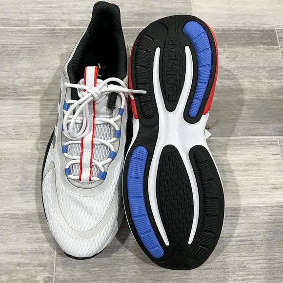 Adidas AlphaBounce   White Silver Red Blue Running Shoes HP6139 Men Size‎ 10 NEW
