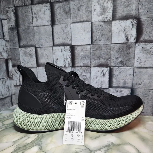 Adidas Alphaedge 4D Running shoes Core Black Carbón Size 9