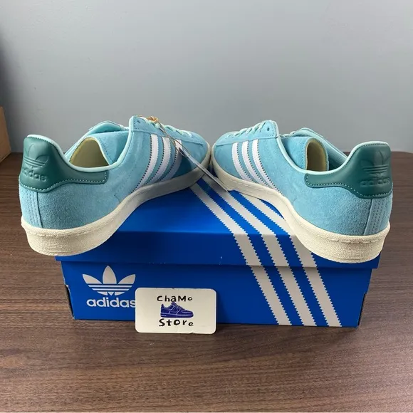adidas CAMPUS 80S Light Aqua Cloud White Off White Shoes IF5336 Men’s Sz 12