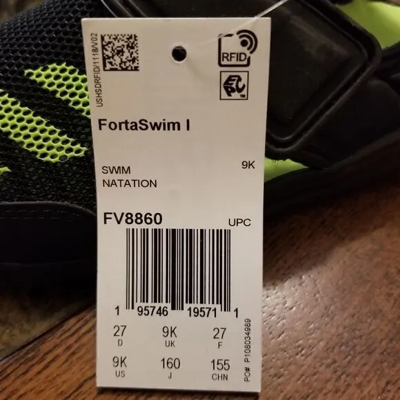 ADIDAS FortaSwim I Toddler Boys Swim Ready Sandals in Black &amp; Green