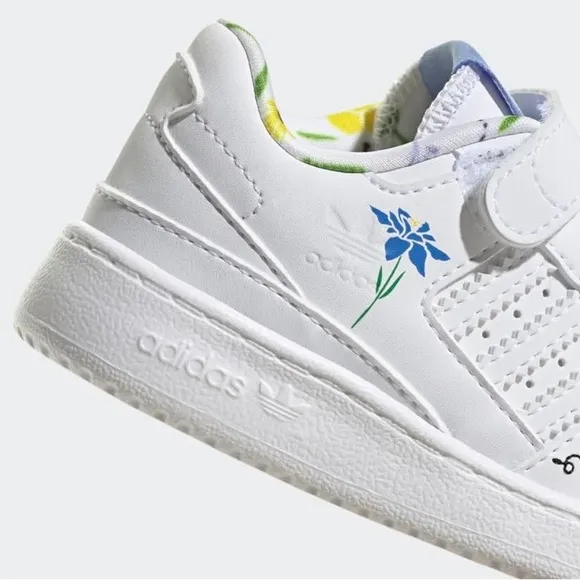 Adidas Forum Low Save The Bees White Toddler Sneakers with Floral Design