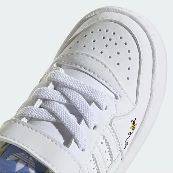 Adidas Forum Low Save The Bees White Toddler Sneakers with Floral Design