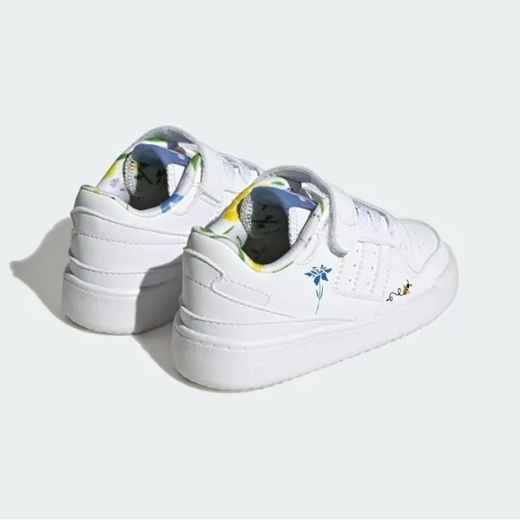 Adidas Forum Low Save The Bees White Toddler Sneakers with Floral Design