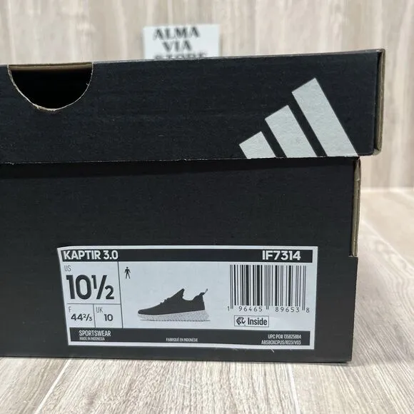 Adidas Kaptir 3.0 Black White Running Shoes Sneakers IF7314 Men’s Size 10.5