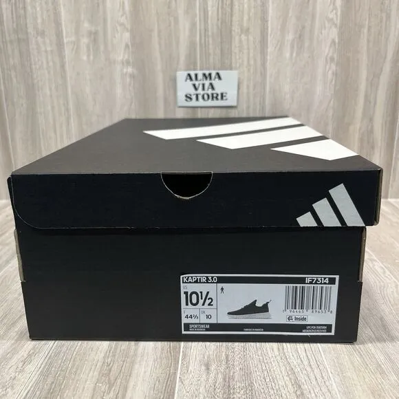 Adidas Kaptir 3.0 Black White Running Shoes Sneakers IF7314 Men’s Size 10.5