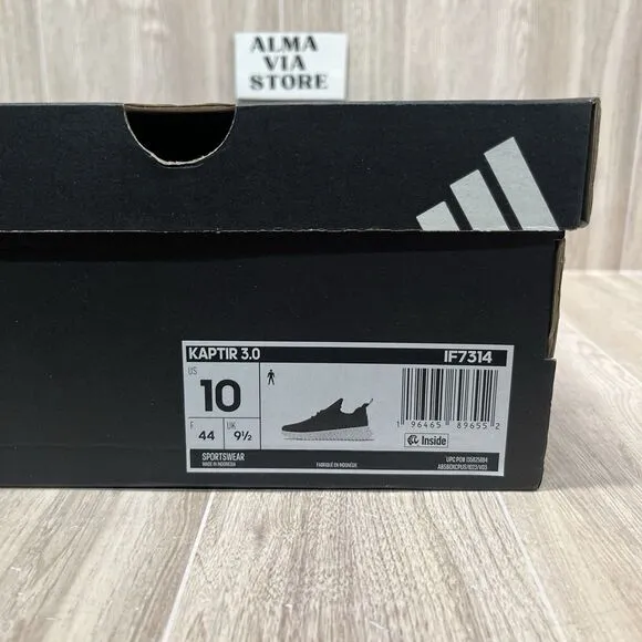 Adidas Kaptir 3.0 Black White Running Shoes Sneakers IF7314 Men’s Size 10