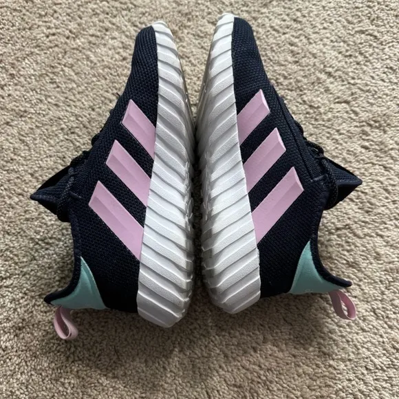 Adidas Kaptir 3.0 Sneaker Running Shoes Big Girls Size 4 Dark Navy Blue w/ Pink
