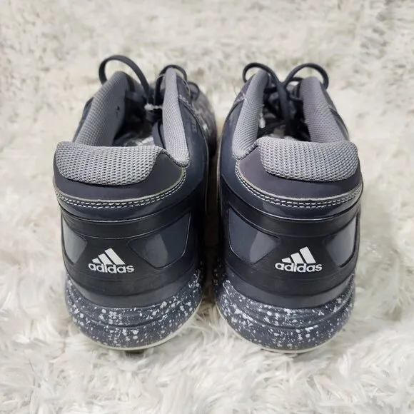 Adidas Men's Gray Athletic baseball Shoes Size 14 With White Stripes &amp; Speckled