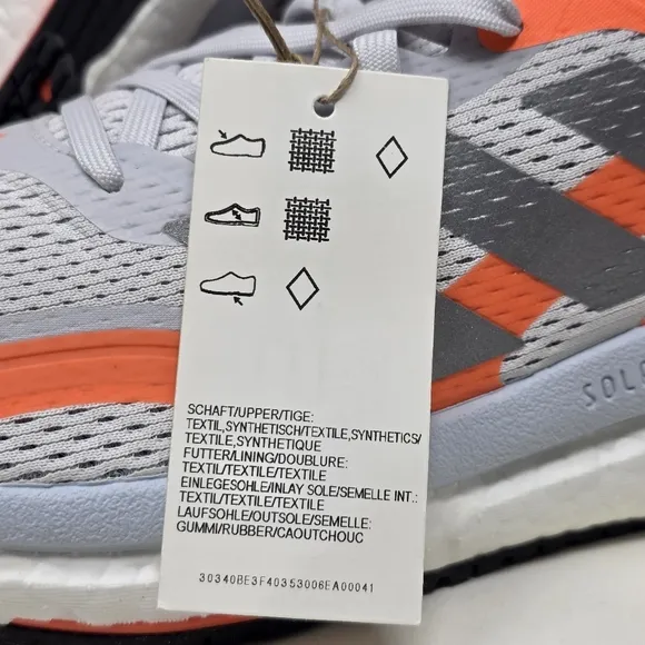 Adidas Men's Solar Boost 3 M Running Shoes FY0316 White/Orange Multi Size 8 New
